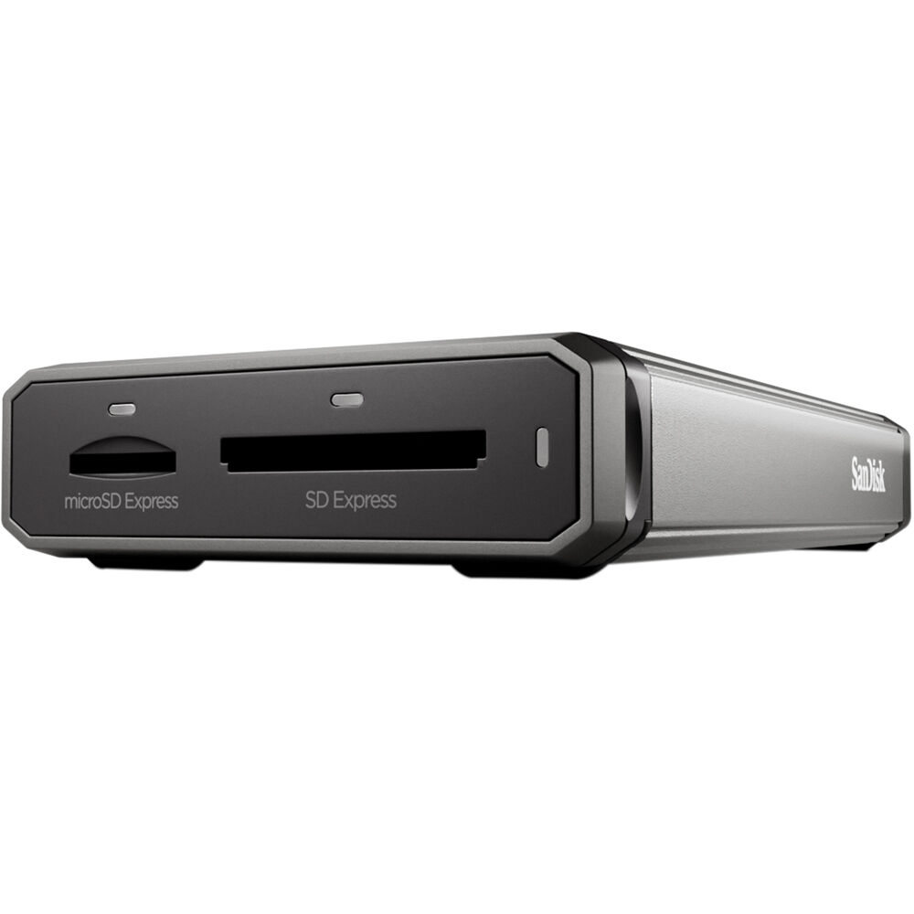 SanDisk SD Express card reader with SD and microSD slots
