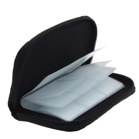 Selens memory card case with 20 slots, water-repellent and anti-static for secure card storage and organisation.