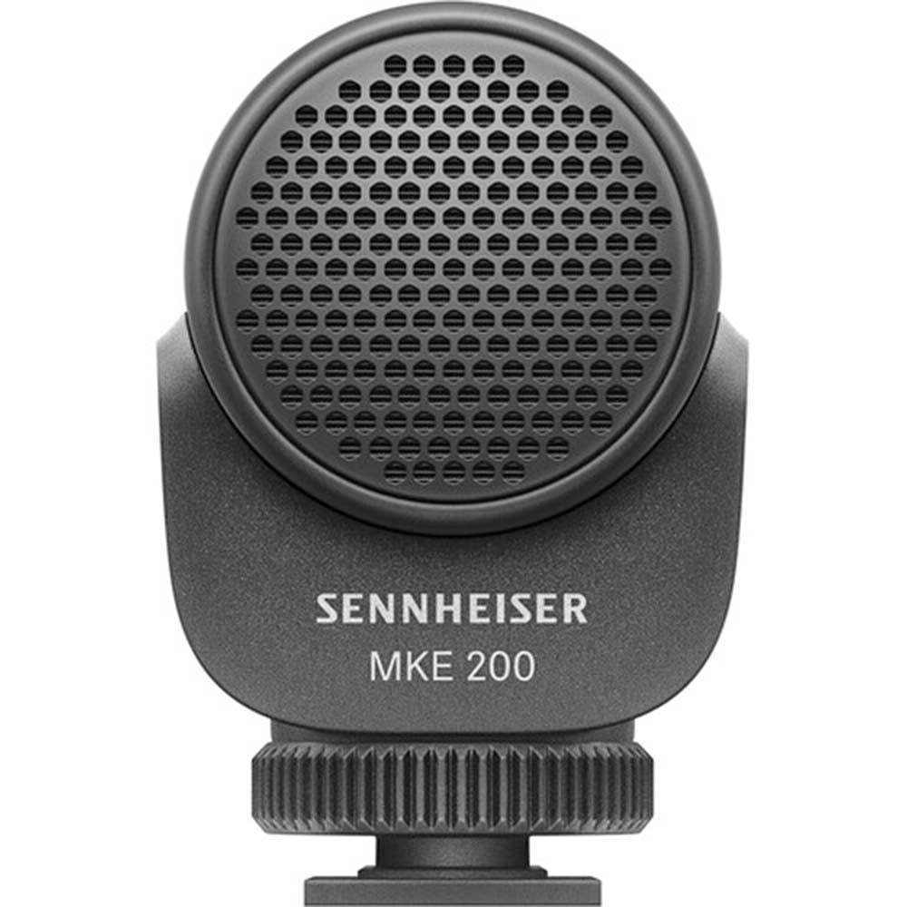 Sennheiser MKE 200 – compact directional on-camera microphone that captures clear, focused audio while reducing unwanted background noise for your videos.