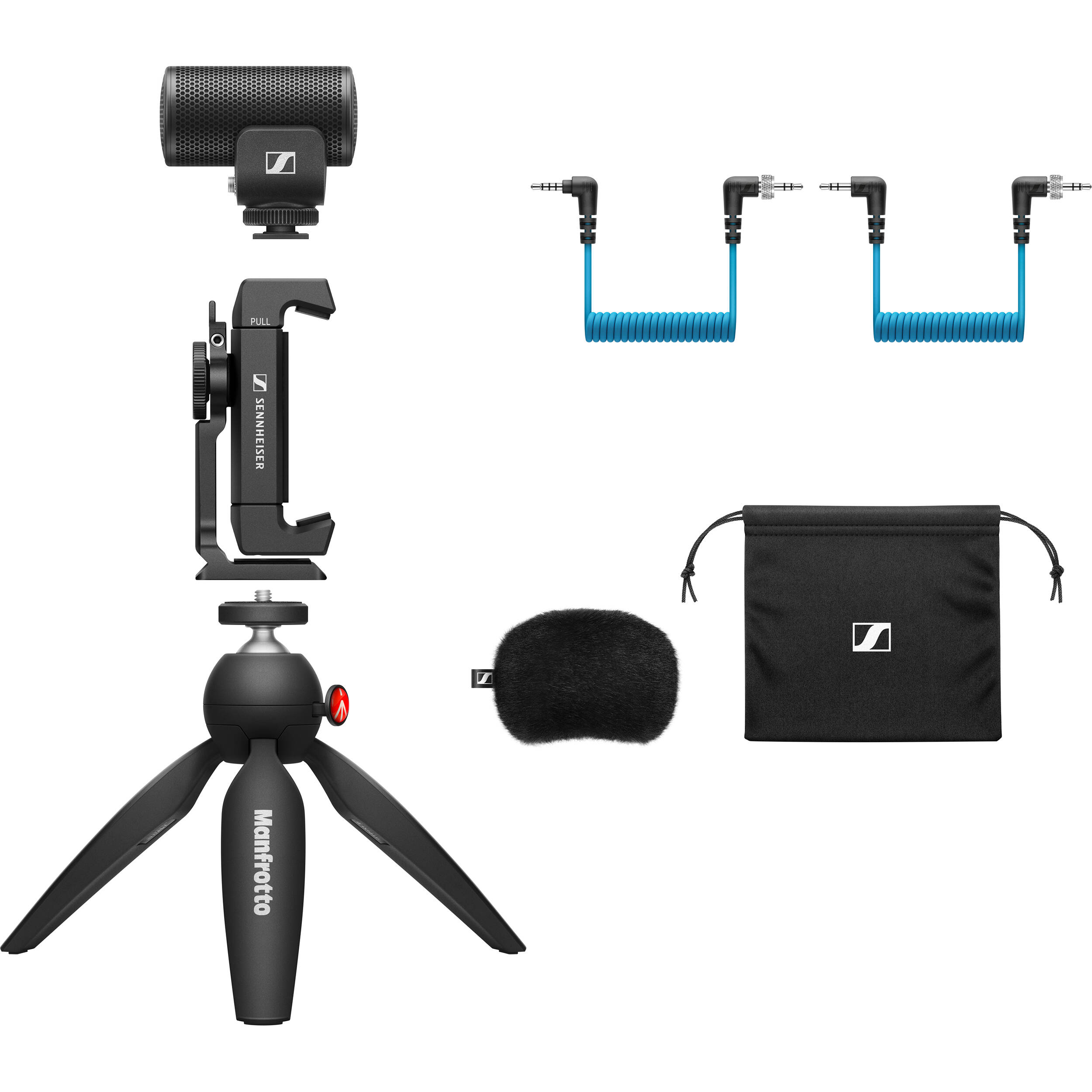 Sennheiser MKE 200 Mobile Kit – directional on-camera microphone with smartphone accessories for clear, focused audio on the go.