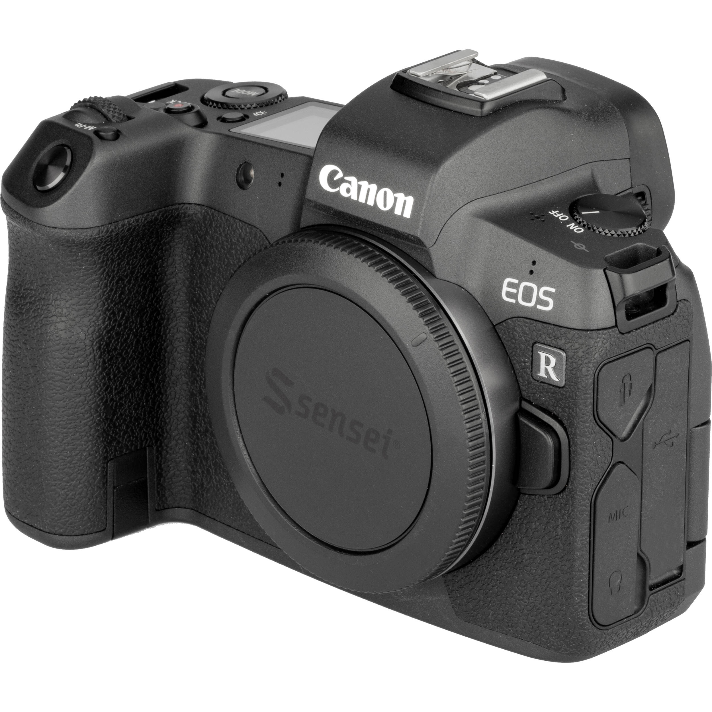 Sensei Body and Rear Lens Cap Kit featuring black plastic protective caps for camera body mount and lens rear element, protecting sensor and lens contacts from dust, scratches, moisture, with finger-grip edges for easy removal and replacement.