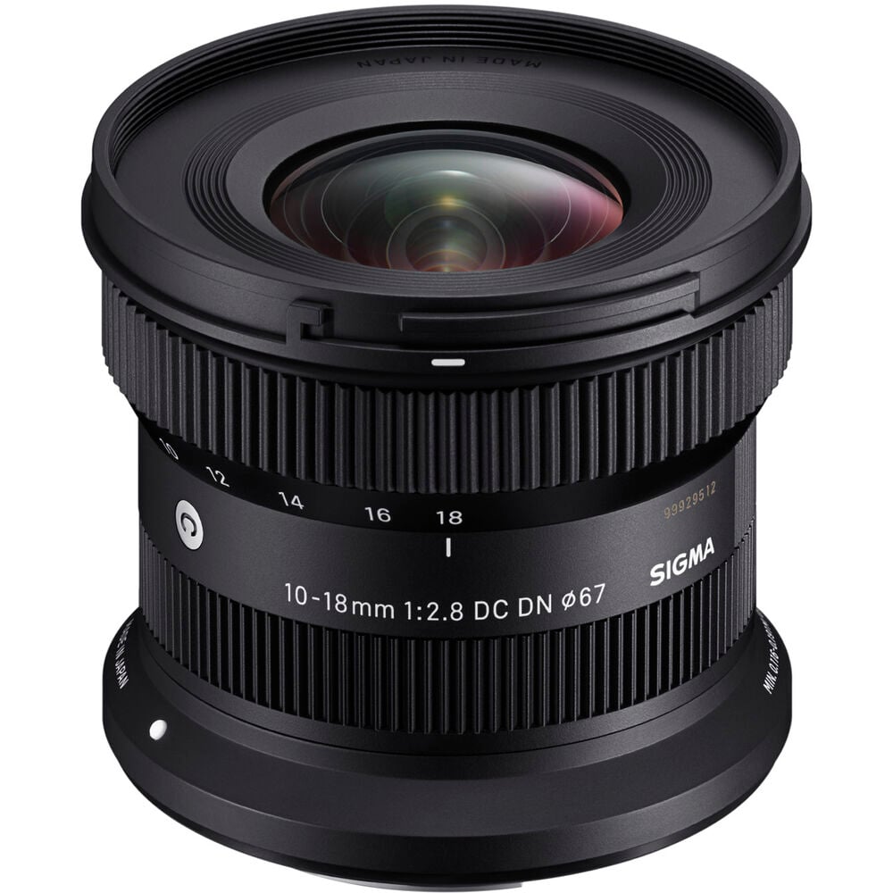 Sigma 10-18mm f/2.8 DC DN Contemporary Lens for Canon RF – compact, ultra-wide-angle zoom with bright f/2.8 aperture, perfect for dynamic stills and video.