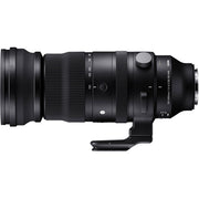 Black camera lens on a white background