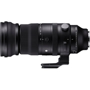 Black camera lens on a white background