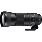 Camera lens with brand logo on a white background
