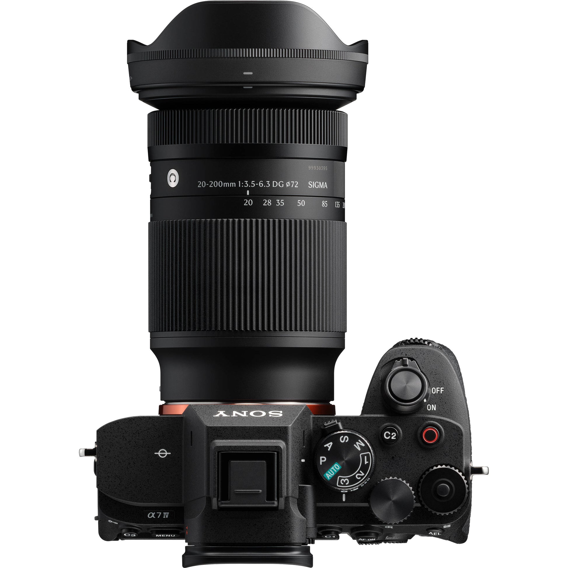 High-power versatile Sigma 20–200mm f/3.5–6.3 lens with compact design and fast autofocus.
