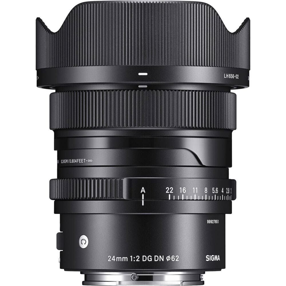 Sigma AF 24mm f/2 DG DN wide-angle prime lens for full-frame mirrorless cameras.