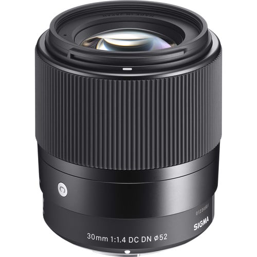 Sigma camera lens on a white background