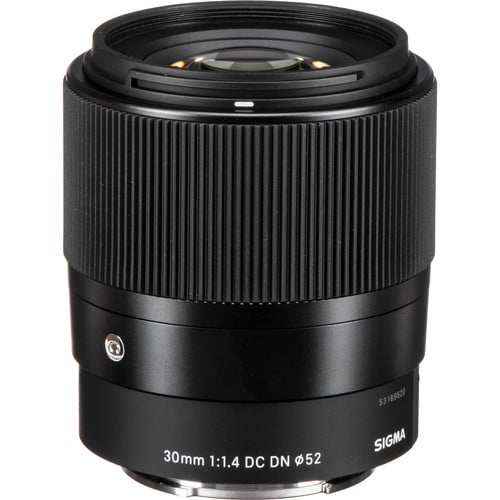 Sigma camera lens on a white background