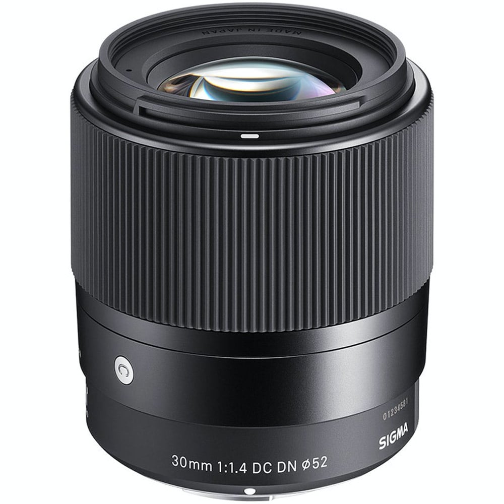 Sigma camera lens on a white background