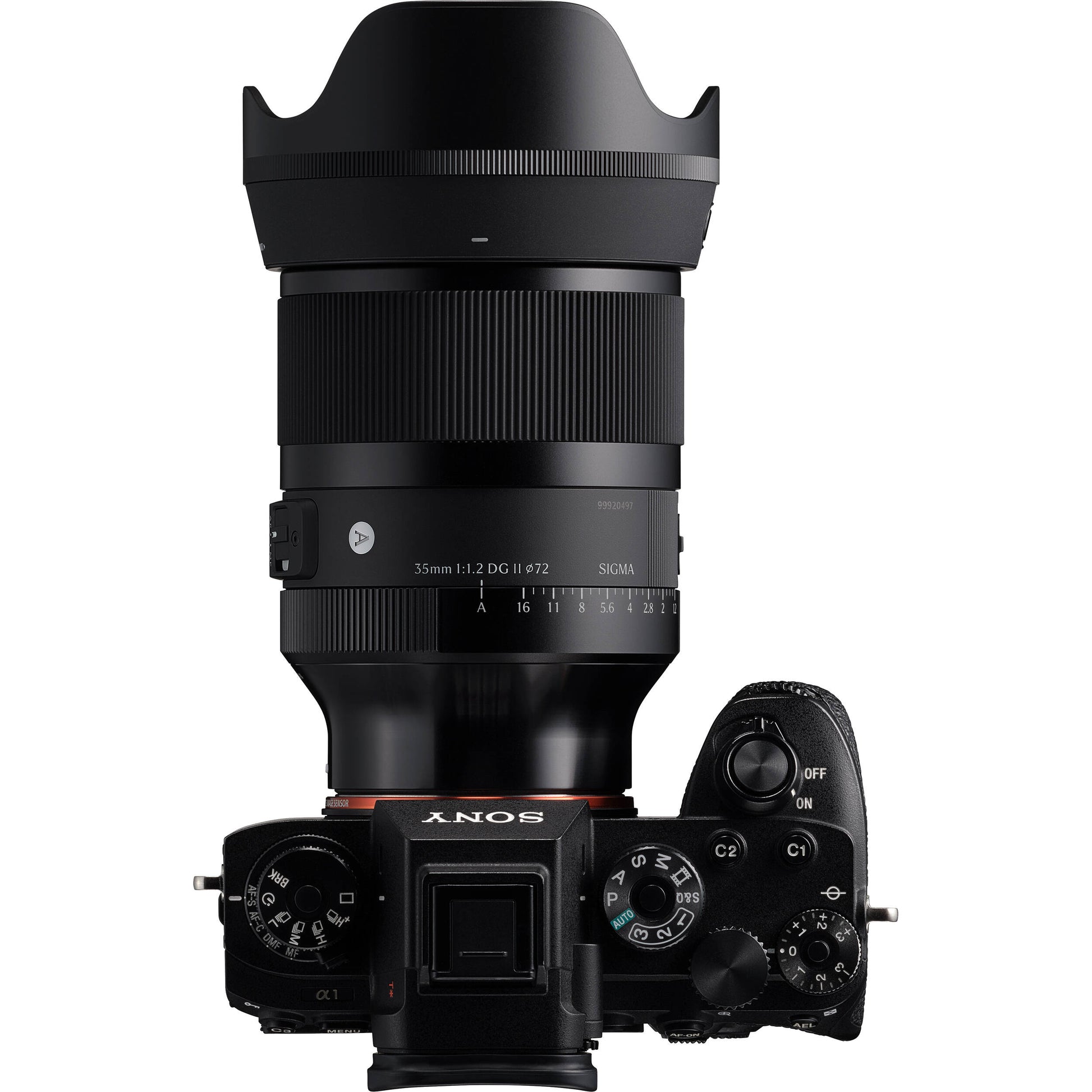 Sigma 35mm f/1.2 DG II Art lens showing compact design, fast autofocus, and large aperture.
