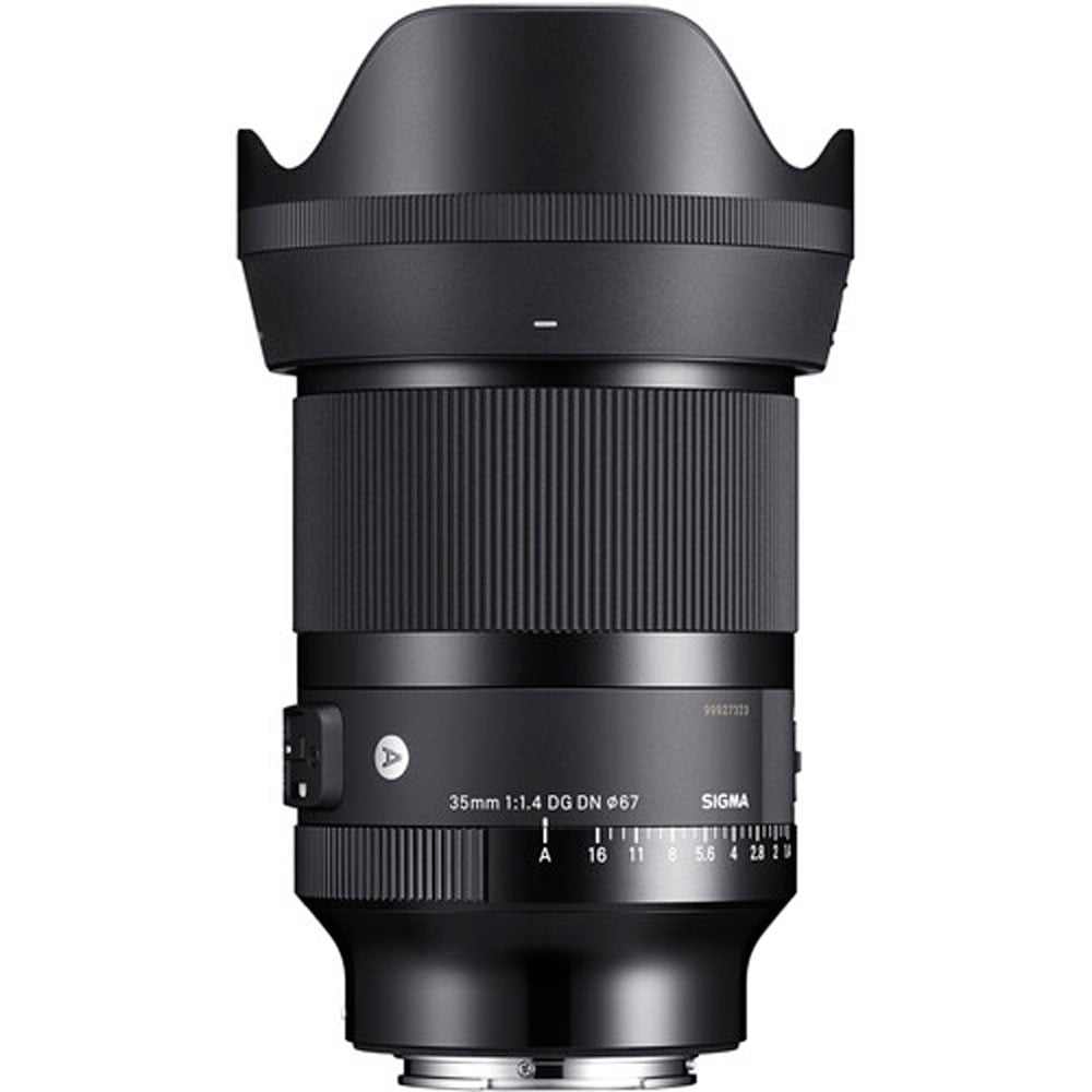 Sigma 35mm f/1.4 DG DN Art lens for Sony E-mount, designed for full-frame mirrorless cameras with fast aperture and sharp optical performance.