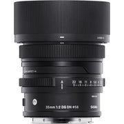 Sigma 35mm f/2 DG DN Contemporary Lens for Leica L – a sleek, all-metal prime offering superb sharpness, creamy bokeh, and fast autofocus, ideal for versatile everyday photography.