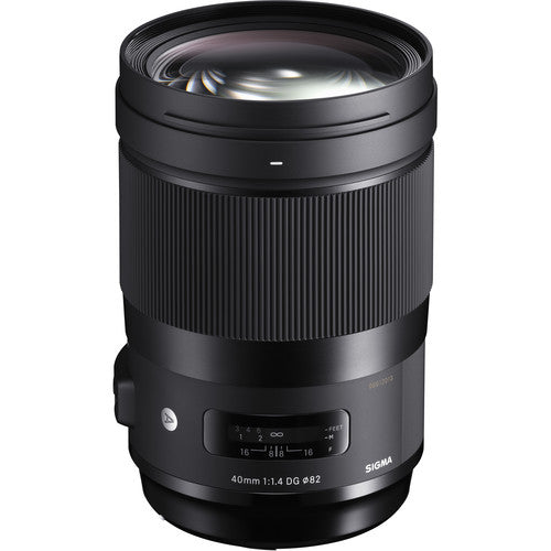 Sigma 40mm f/1.4 DG HSM Art standard prime lens for Nikon F full-frame cameras.