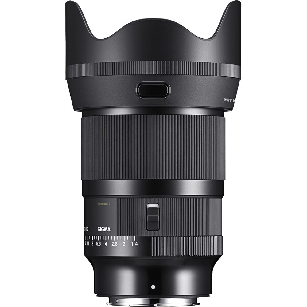 Sigma camera lens on a white background