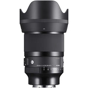 Black camera lens with Sigma branding on a white background