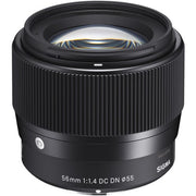 Sigma 56mm f/1.4 DC DN Contemporary Lens – fast prime lens with outstanding sharpness and beautiful bokeh, ideal for portraits and low-light shooting.