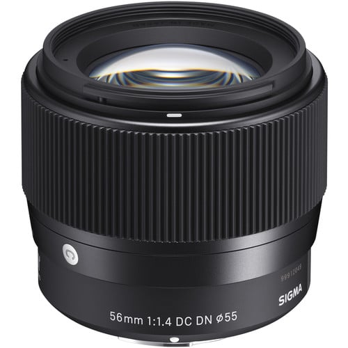 Sigma 56mm f/1.4 DC DN Contemporary Lens – fast prime lens with outstanding sharpness and beautiful bokeh, ideal for portraits and low-light shooting.