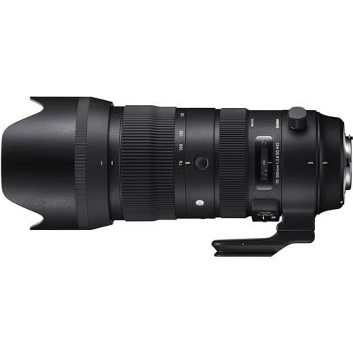 Sigma 70-200mm f/2.8 DG OS HSM Sports Lens for Nikon F. Professional telephoto zoom with f/2.8, OS stabilisation, and weather-sealed build for sports and wildlife photography.