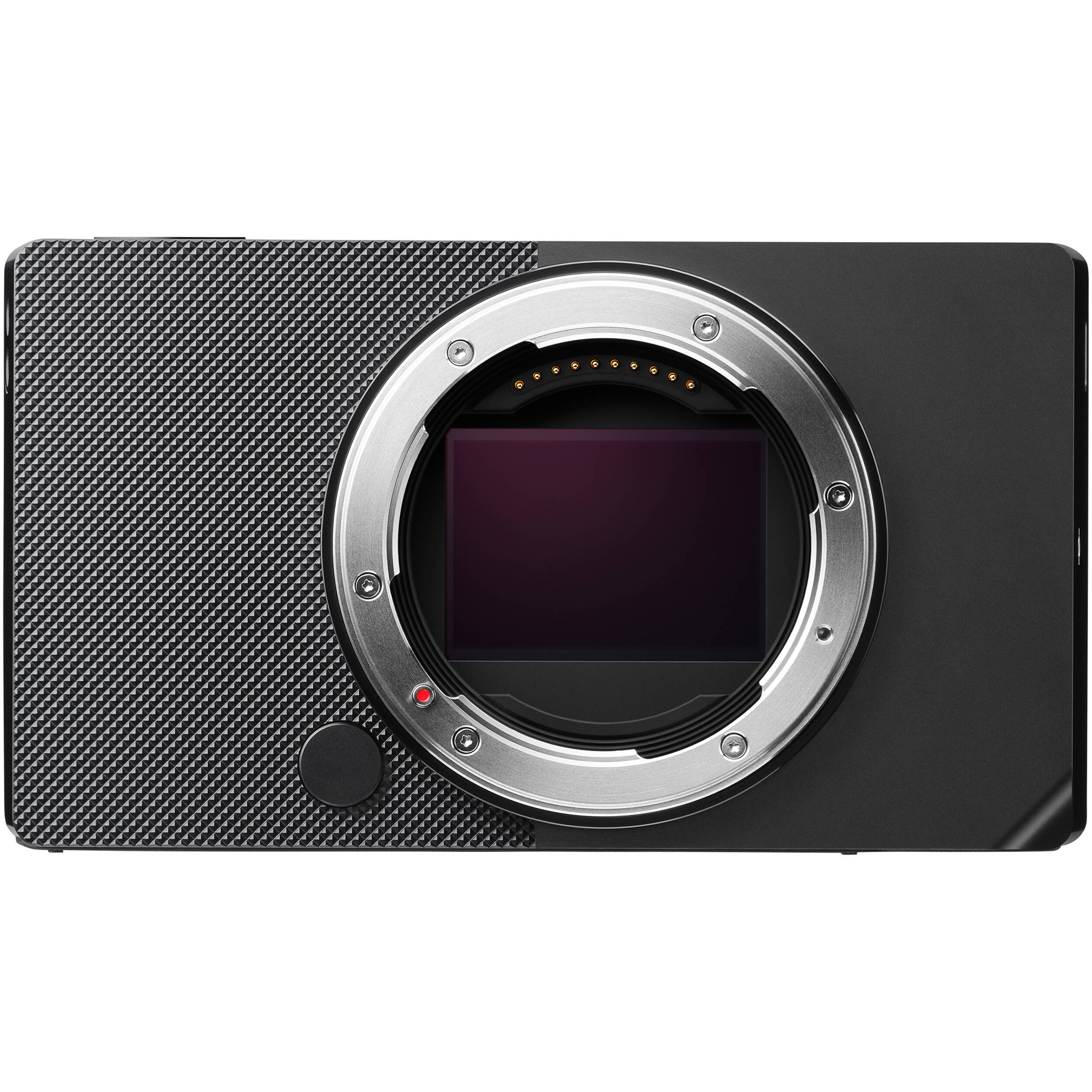 Sigma BF Mirrorless Camera in black featuring 24.6MP full-frame back-illuminated CMOS sensor, L-mount, 230GB internal storage, 6K 30fps and Full HD 120fps video recording, hybrid autofocus system, ISO 100-102400, 3.15" touchscreen, and L-Log color grading support