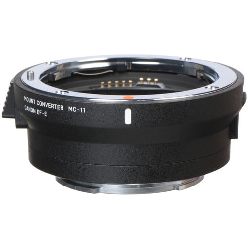 Sigma MC-11 Mount Converter – adapts Sigma EF-mount lenses to Sony E-mount cameras, maintaining autofocus and image stabilization performance.