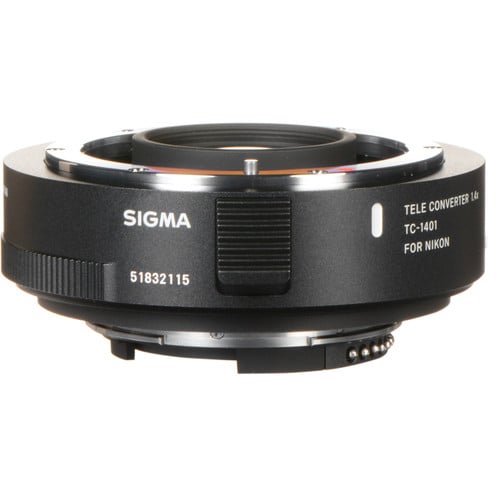 Sigma TC-1401 1.4x Teleconverter for Nikon F – boosts focal length of compatible Nikon F lenses by 1.4x with excellent optical performance and autofocus support.