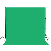 Green 3x6 meter muslin photography backdrop designed for chroma keying and studio portraits, with durable heavy cotton material and sewn edges.