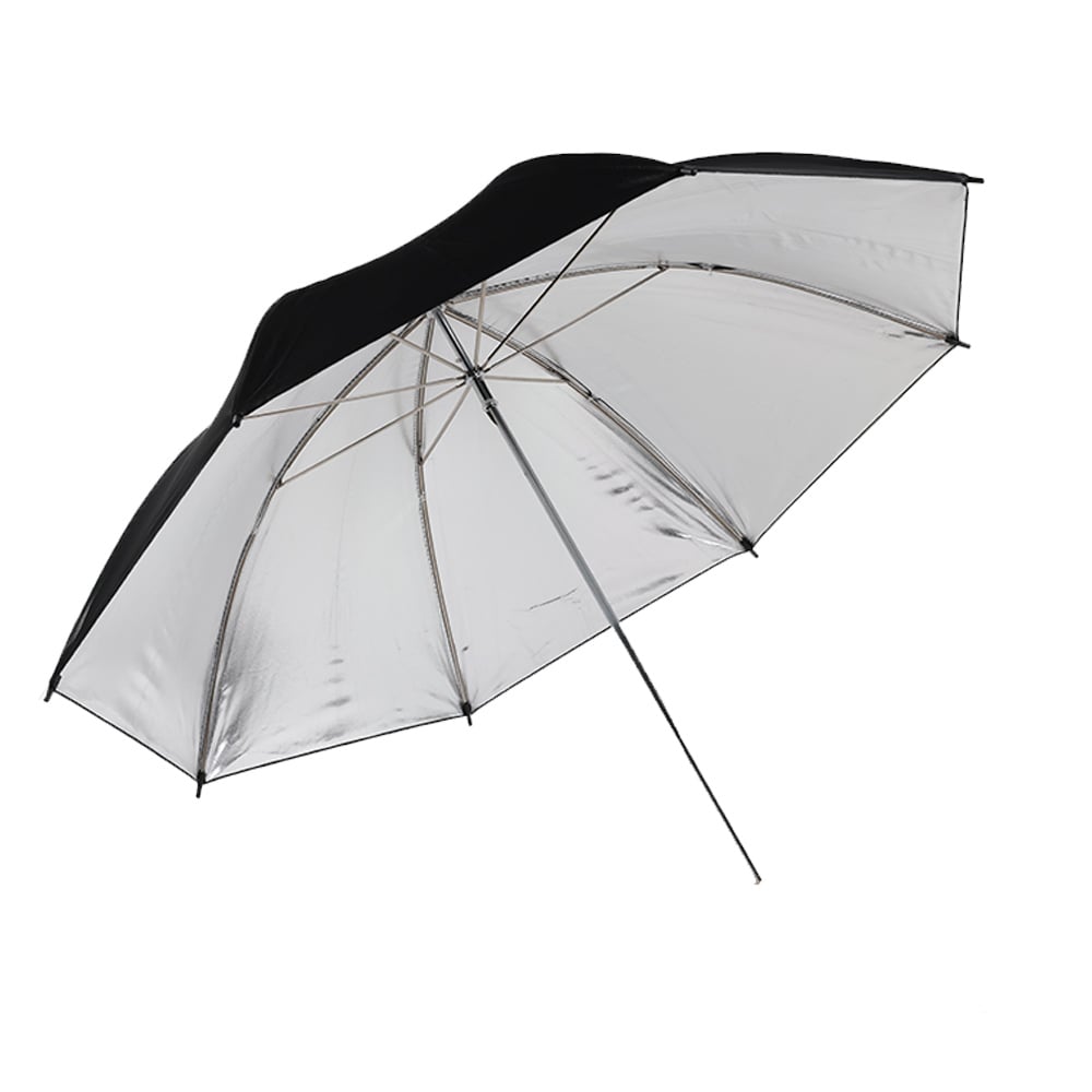 Sky Silver Photography Umbrella 110 cm — reflective silver umbrella with slim metal ribs for enhanced light output.