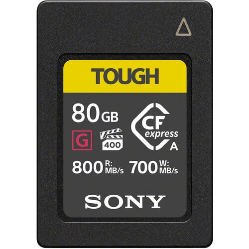 Sony CFexpress Type A TOUGH Memory Card – ultra-durable, high-speed storage designed for 4K/8K video and professional photography workflows."