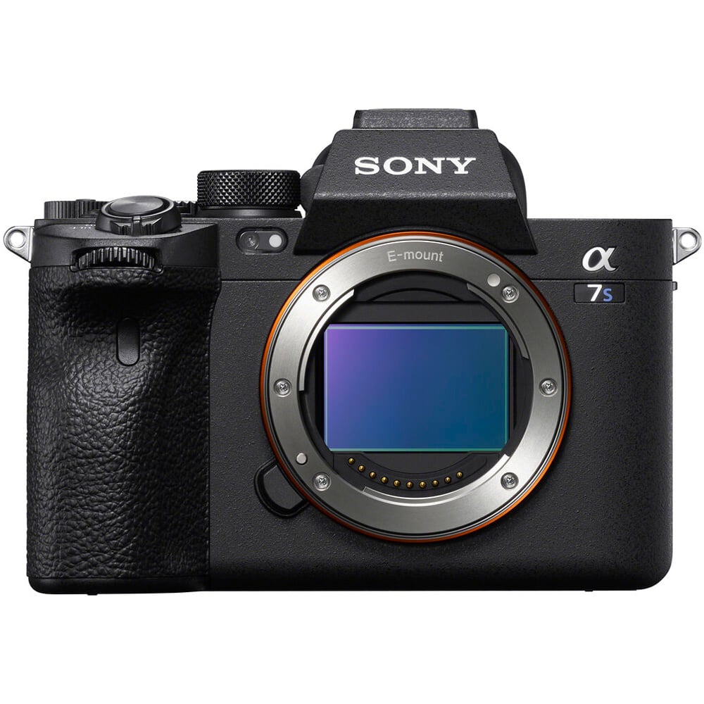 Sony Alpha a7S III full-frame mirrorless camera, 12.1MP sensor, 4K 120fps video, 5-axis stabilisation, and fast hybrid autofocus for low-light performance.