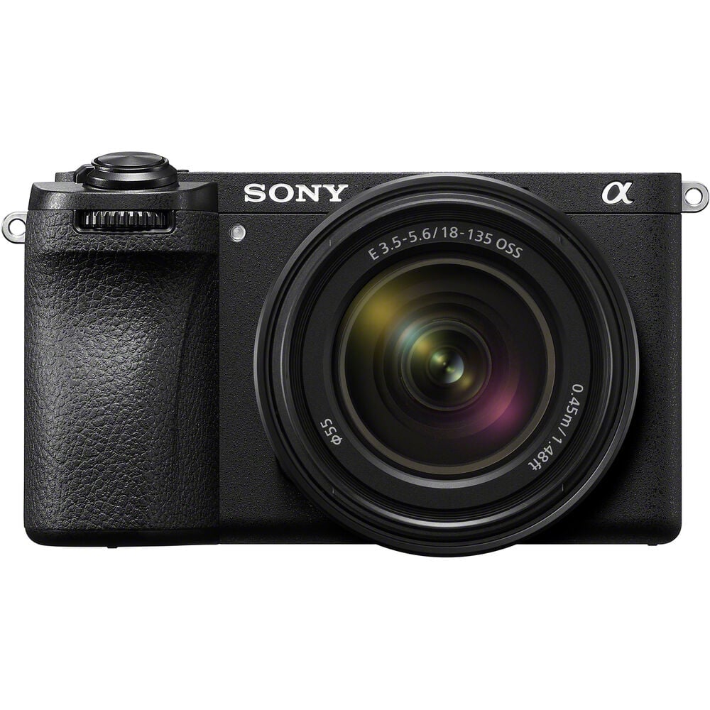 Sony camera with lens on a white background