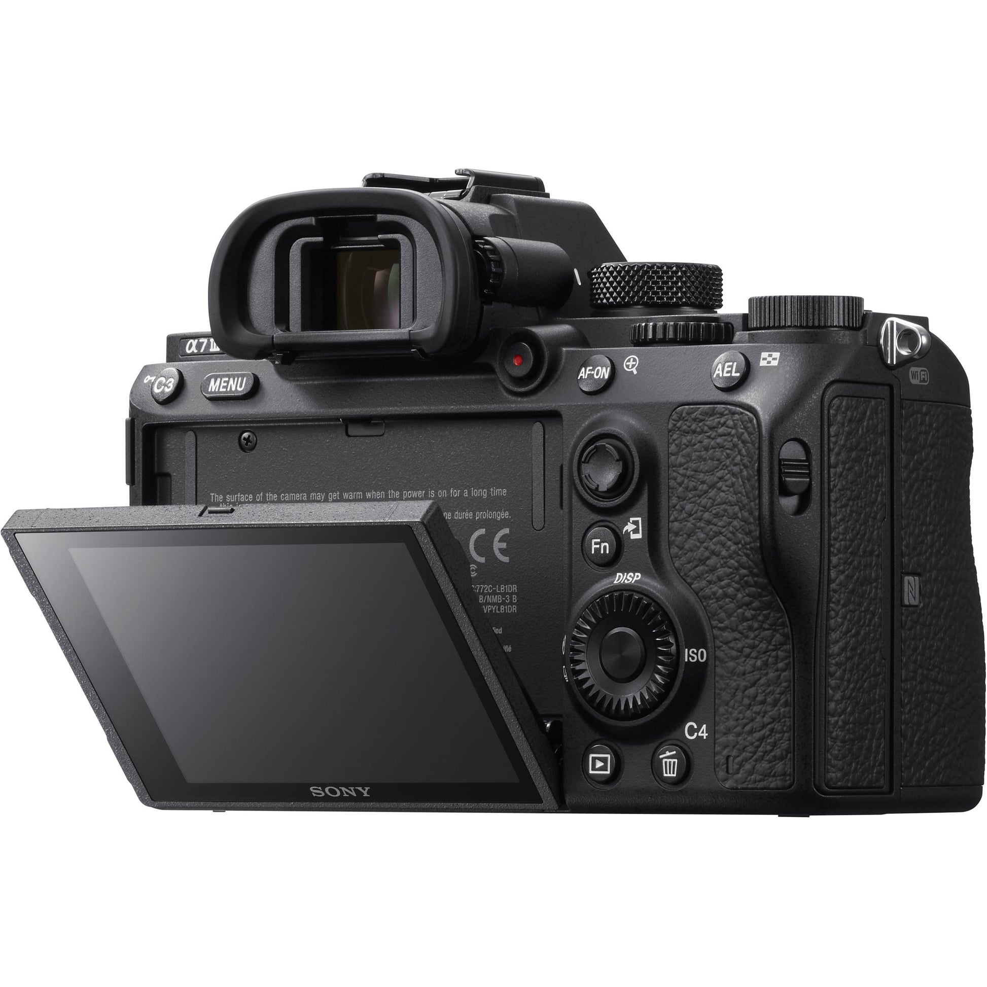Sony Alpha a7 III full-frame mirrorless camera with 24.2MP sensor, 5-axis stabilisation, hybrid autofocus, and 4K video recording.
