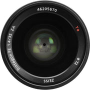 Sony Distagon T FE 35mm f/1.4 ZA Lens – a fast wide-angle prime with exceptional sharpness, smooth bokeh, and Zeiss T coating for stunning image quality, even in low light.