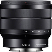 Sony E 10-18mm f/4 OSS Lens – an ultra-wide zoom with Optical SteadyShot, constant f/4 aperture, and superb sharpness, perfect for landscapes, interiors, and travel.