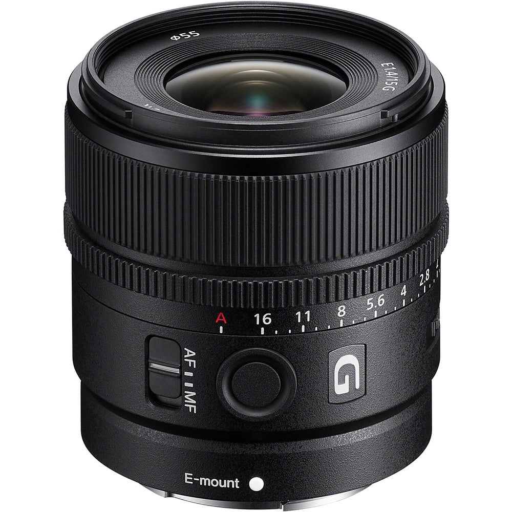 Sony E 15mm f/1.4 G Lens – a fast, ultra-wide prime with stunning sharpness, smooth bokeh, and advanced AF, perfect for landscapes, vlogging, and low-light creativity.