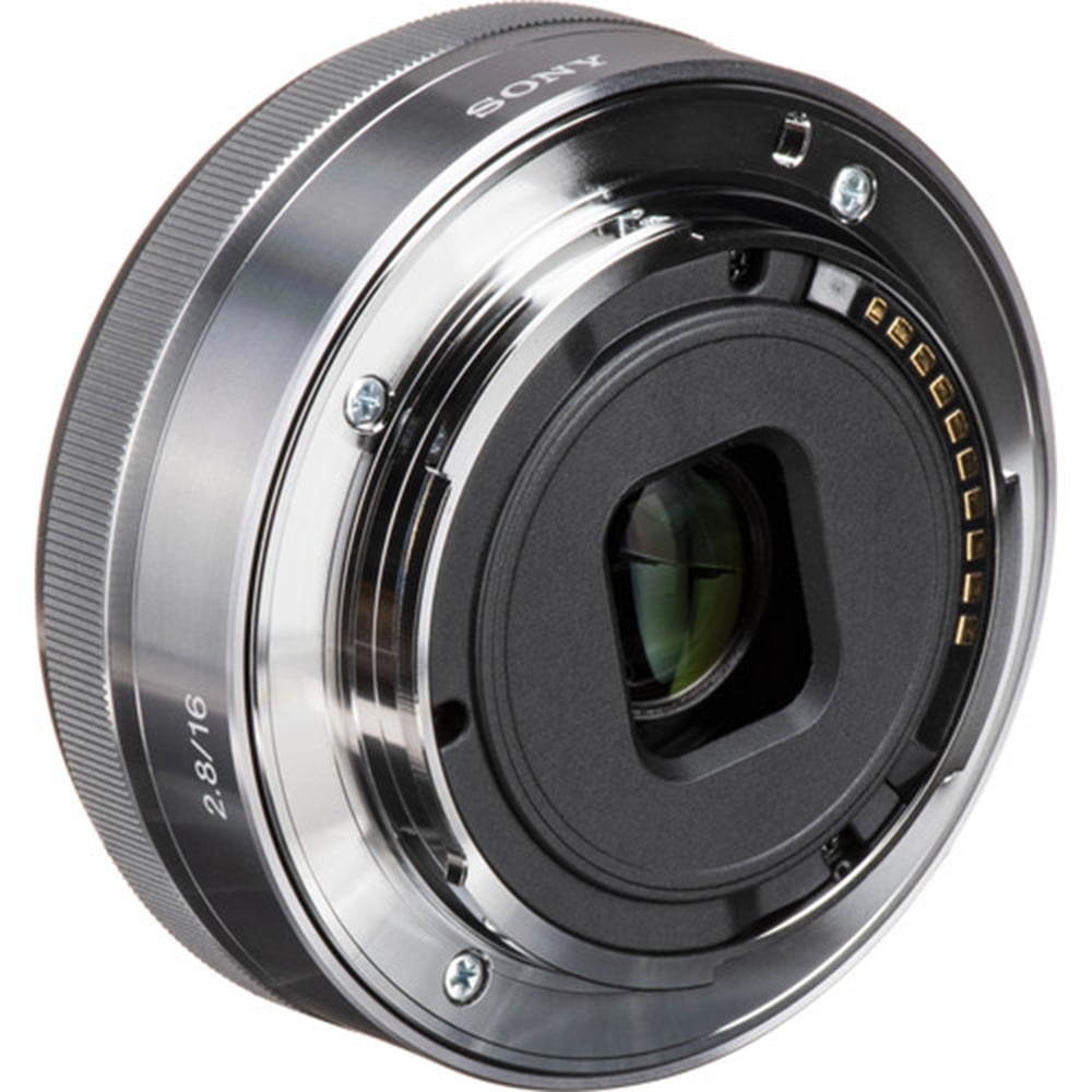 Sony E 16mm f/2.8 Lens (Silver) – compact wide-angle prime with bright f/2.8 aperture, sharp optics, and lightweight design, ideal for travel, street, and everyday photography.