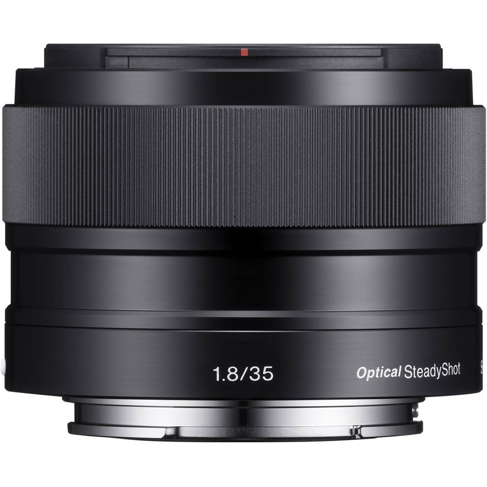 Sony E 35mm f/1.8 OSS Lens – fast, lightweight prime with Optical SteadyShot, ideal for portraits, low-light shooting, and everyday versatility.
