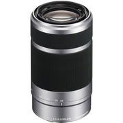 Sony E 55-210mm f/4.5-6.3 OSS Lens (Silver) – versatile telephoto zoom with Optical SteadyShot, lightweight design, and smooth background defocus for everyday shooting.