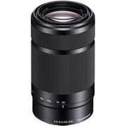 Sony E 55-210mm f/4.5-6.3 OSS Lens (Black) – telephoto zoom with Optical SteadyShot, lightweight build, and smooth bokeh, ideal for portraits, sports, and distant subjects.