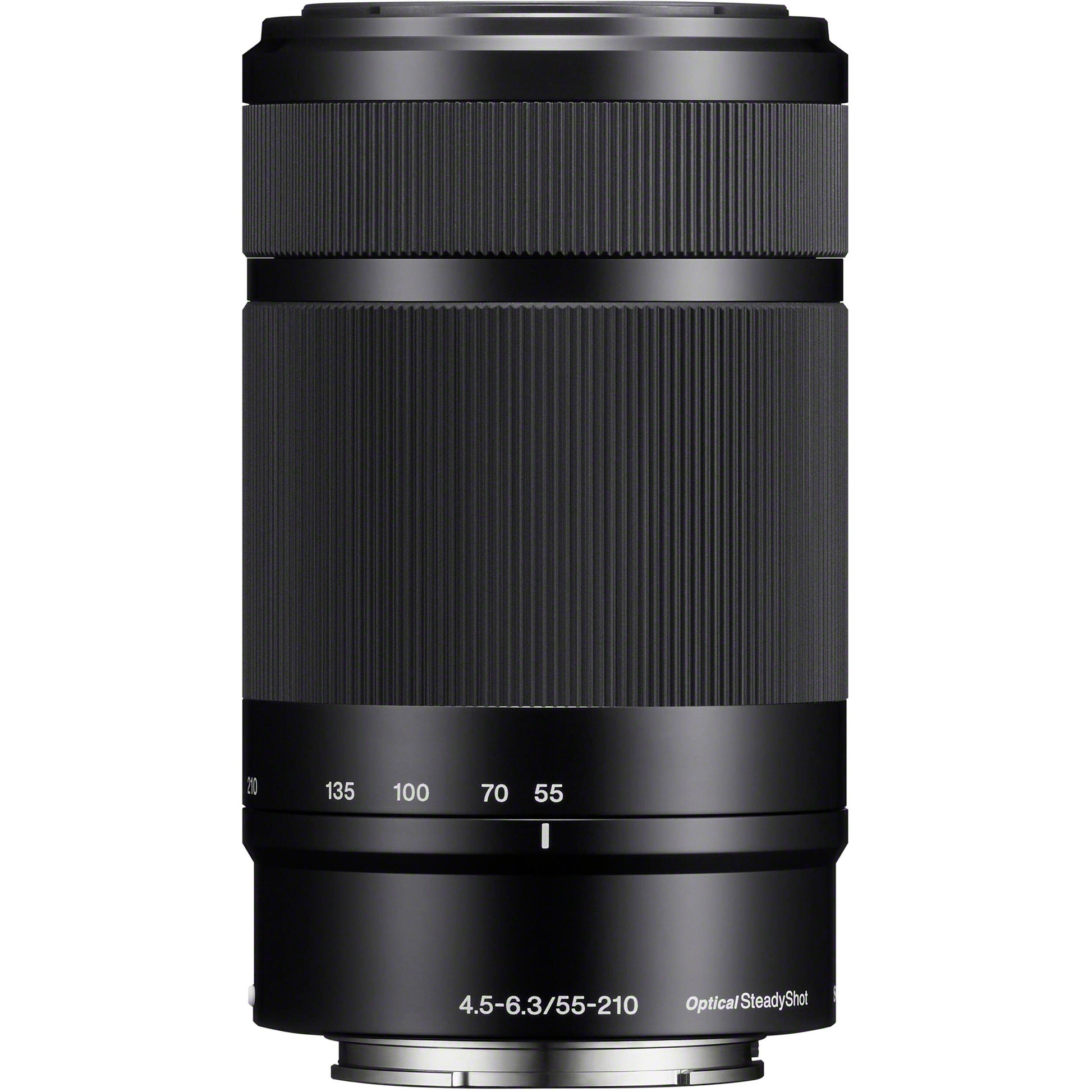 Sony E 55-210mm f/4.5-6.3 OSS Lens (Black) – telephoto zoom with Optical SteadyShot, lightweight build, and smooth bokeh, ideal for portraits, sports, and distant subjects.