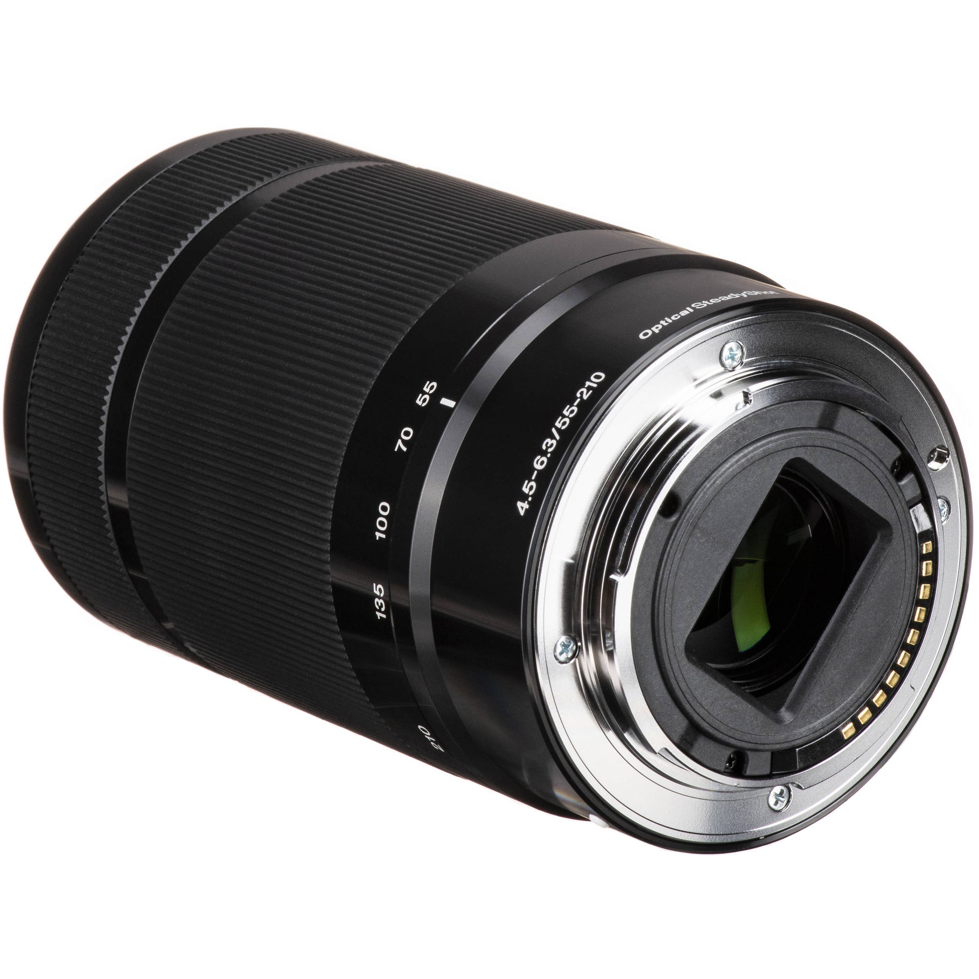 Sony E 55-210mm f/4.5-6.3 OSS Lens (Black) – telephoto zoom with Optical SteadyShot, lightweight build, and smooth bokeh, ideal for portraits, sports, and distant subjects.