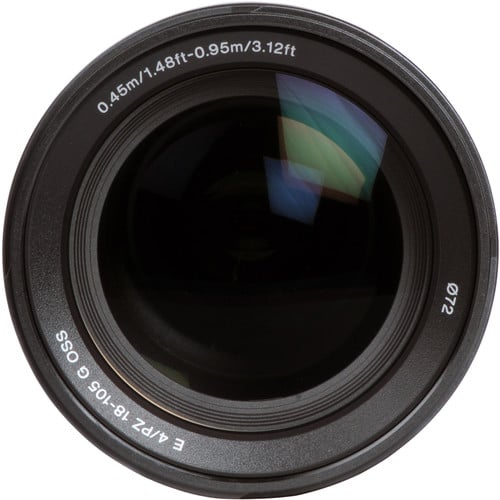 Sony E PZ 18-105mm f/4 G OSS Lens – versatile power zoom with constant f/4 aperture, Optical SteadyShot, and smooth focus for video and everyday photography.