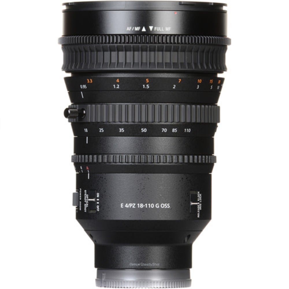 Sony E PZ 18-110mm f/4 G OSS Lens – professional power zoom with constant f/4 aperture, Optical SteadyShot, and precise focus control for high-quality video and photography.