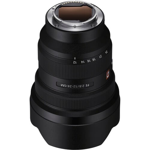Sony FE 12-24mm f/2.8 GM Lens – ultra-wide angle zoom with constant f/2.8 aperture, advanced optics, and G Master sharpness for landscapes, architecture, and astrophotography.