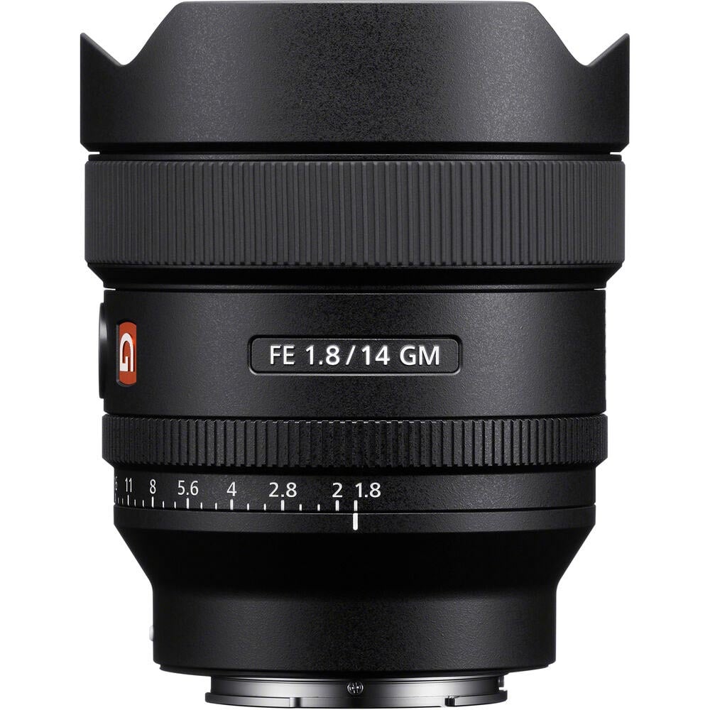 Sony FE 14mm f/1.8 GM Lens – ultra-wide G Master prime with exceptional sharpness, bright f/1.8 aperture, and stunning bokeh, perfect for landscapes, astrophotography, and architecture.