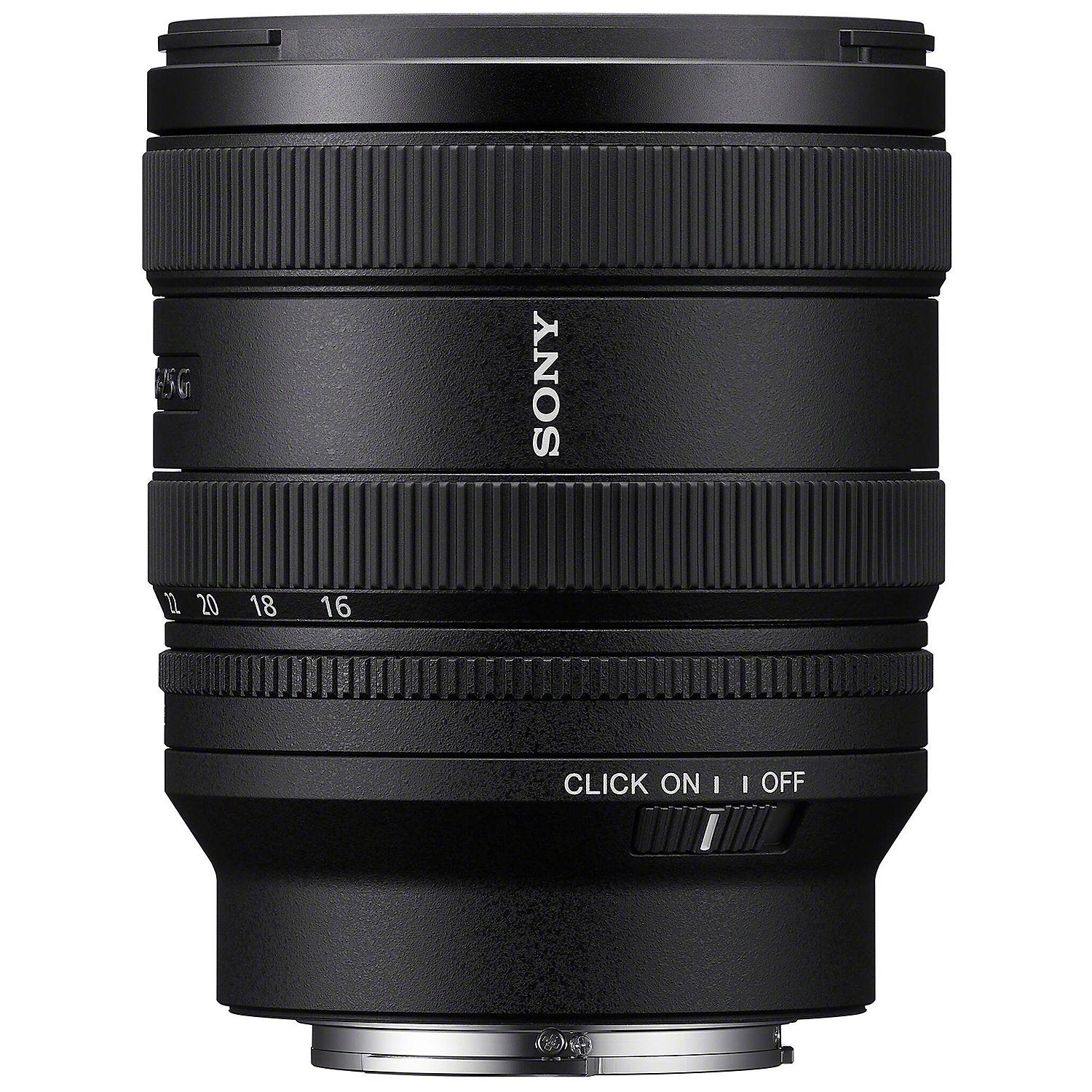 Sony camera lens on a white background
