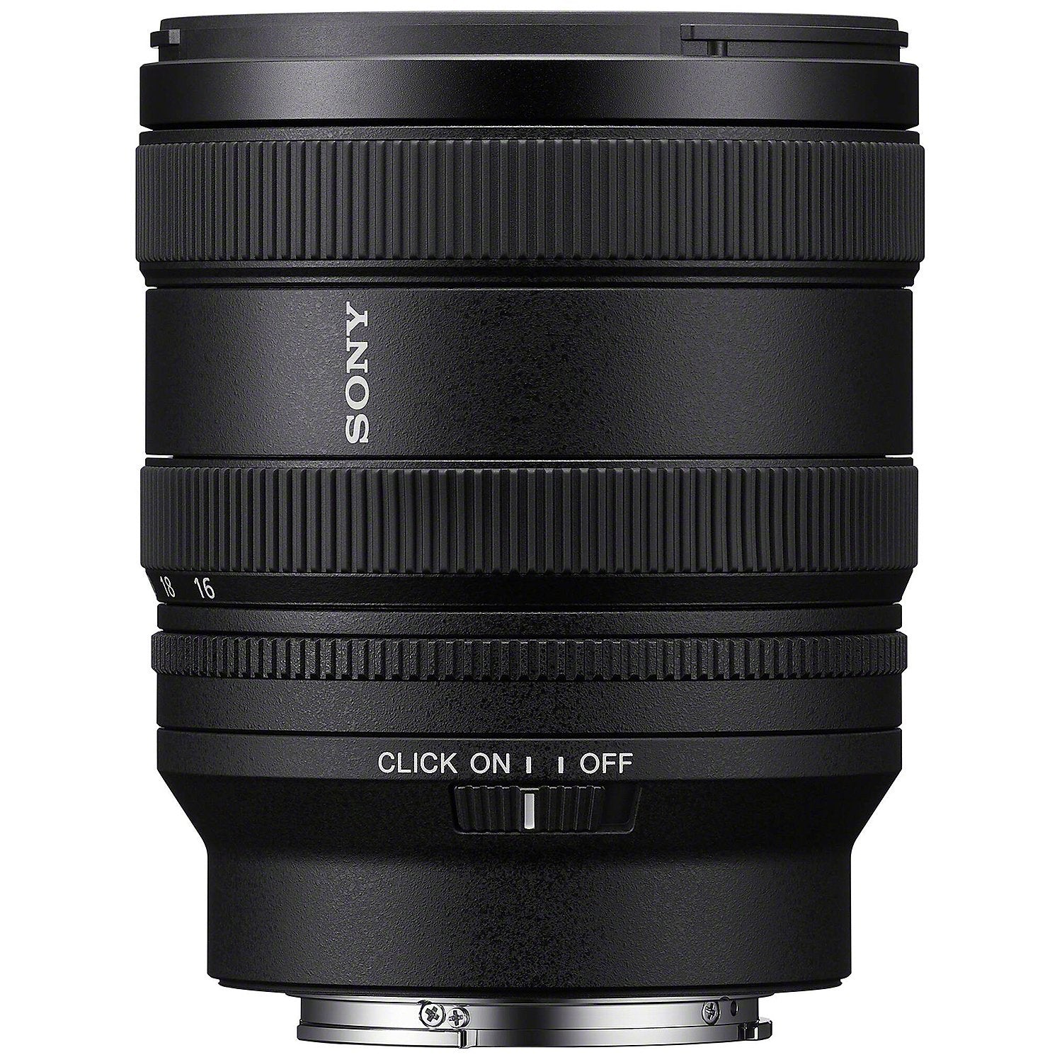 Sony camera lens on a white background