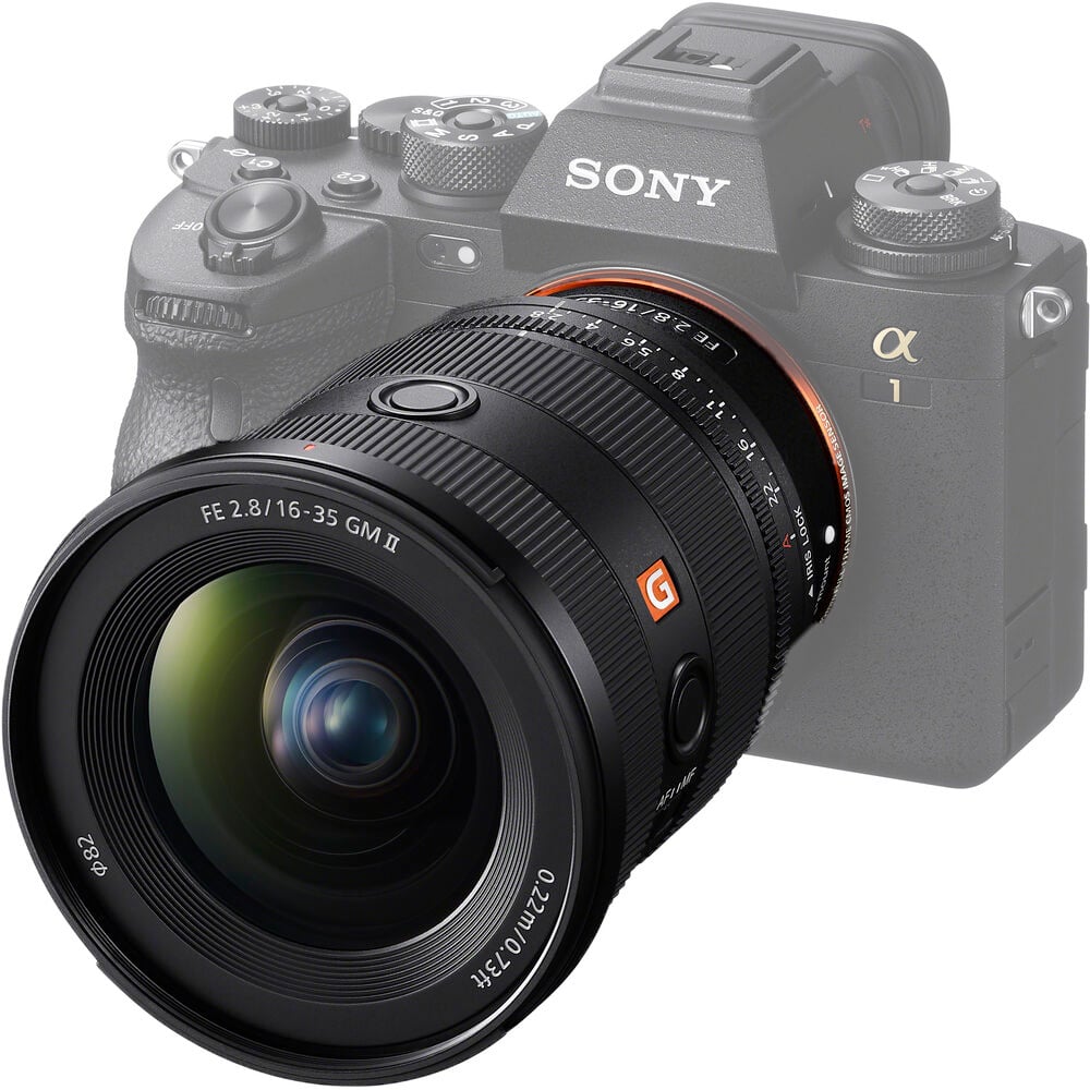 Sony FE 16-35mm f/2.8 GM II Lens – premium wide-angle zoom with constant f/2.8 aperture, fast AF, and refined G Master optics for landscapes, architecture, and cinematic video.