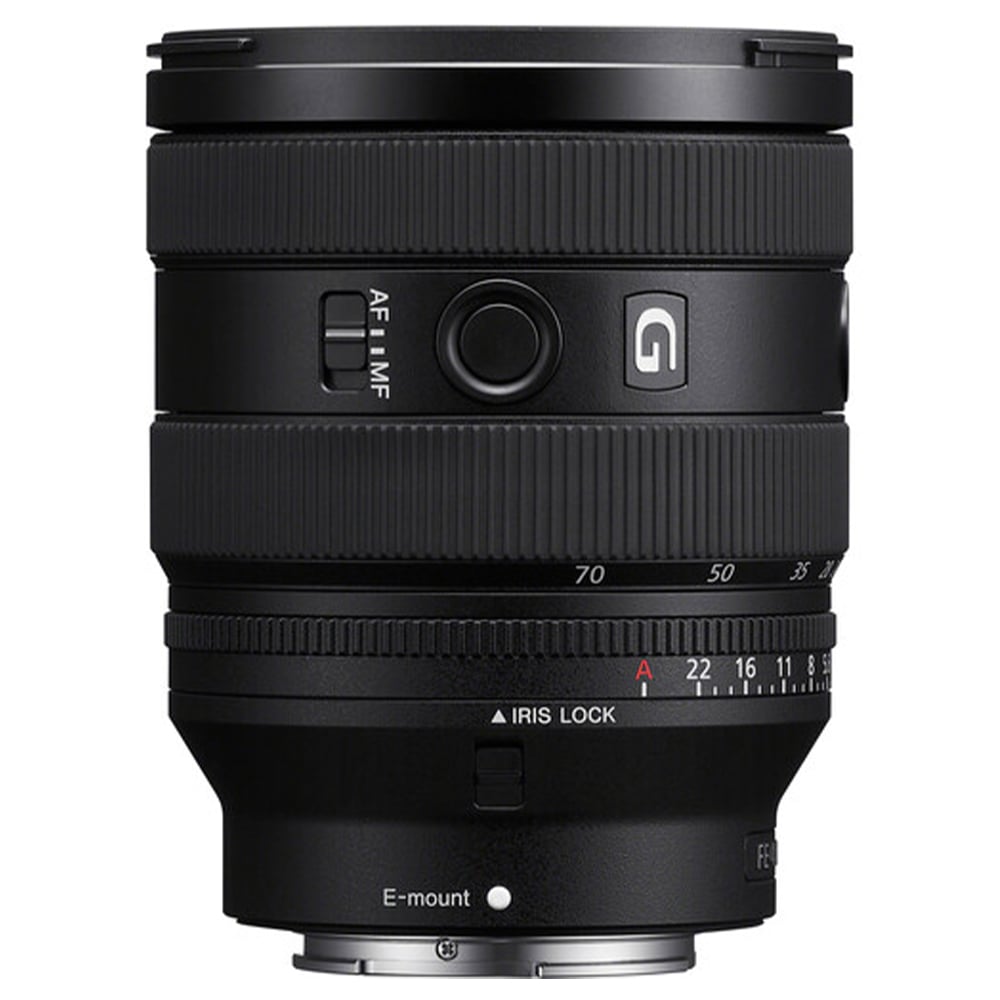 Sony FE 20-70mm f/4 G Lens offering a wide-to-standard zoom range, constant f/4 aperture, and fast, quiet autofocus for hybrid photo and video use.