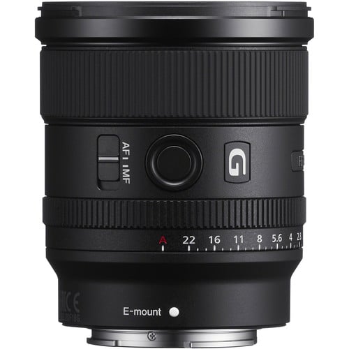 Sony FE 20mm f/1.8 G ultra-wide prime lens for full-frame E-mount mirrorless cameras.